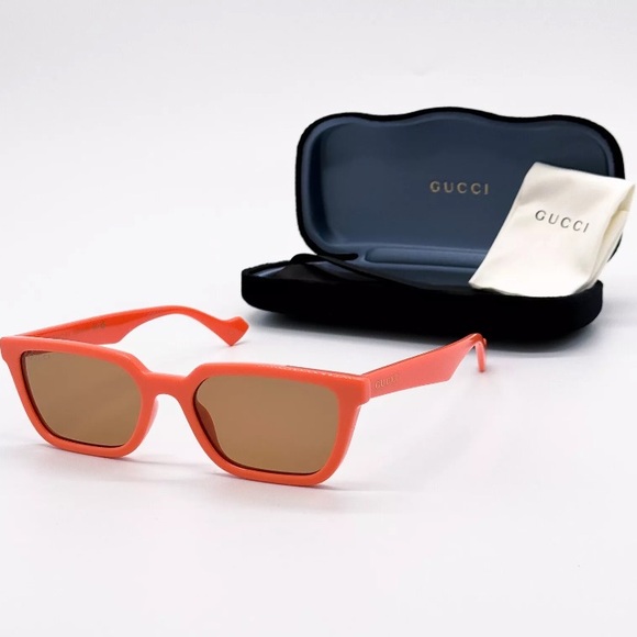 NEW GUCCI GG1539S 004 CAT EYE ORANGE BROWN WOMEN SUNGLASSES GUCCI - Picture 1 of 12